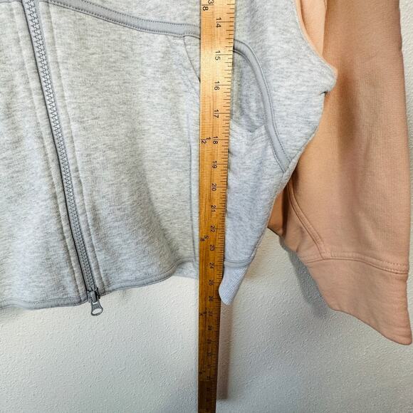 NWOT Stella McCartney x Adidas Heather Gray Peach Hoodie Zip Sweater L - Picture 16 of 16